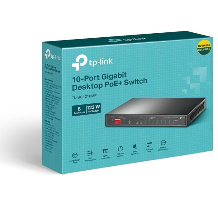 TP-LINK TL-SG1210MP Switch No Administrado Gigabit Ethernet 9 Puertos con PoE Negro 3 TP-LINK TL-SG1210MP Switch No Administrado Gigabit Ethernet 9 Puertos con PoE Negro 3
