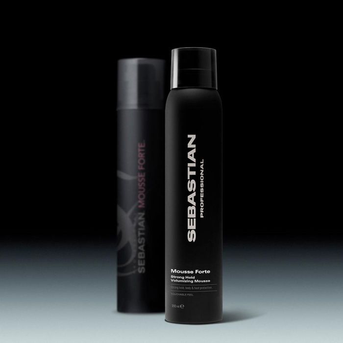 Sebastian Professionals Mousse Forte Espuma Voluminizadora de Fijación Fuerte 200 ml - Para Definir Rizos y Ondas, Control Frizz, Protección Térmica