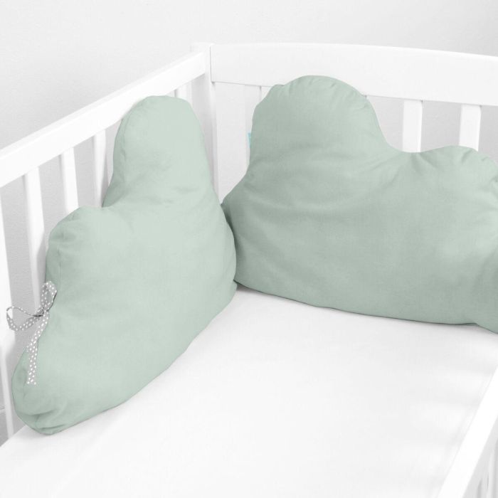 Protector de Cuna HappyFriday Basic Kids Cloud Menta 60 x 40 cm 4