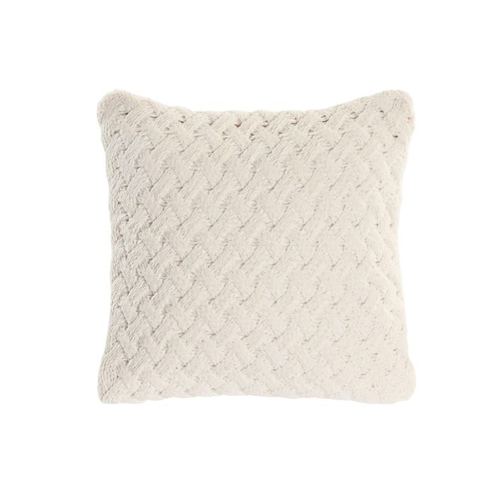 DKD Home Decor Cojín Urban 45x45 cm Crudo de Poliéster, de Punto con Cremallera (Pack 2 unidades)