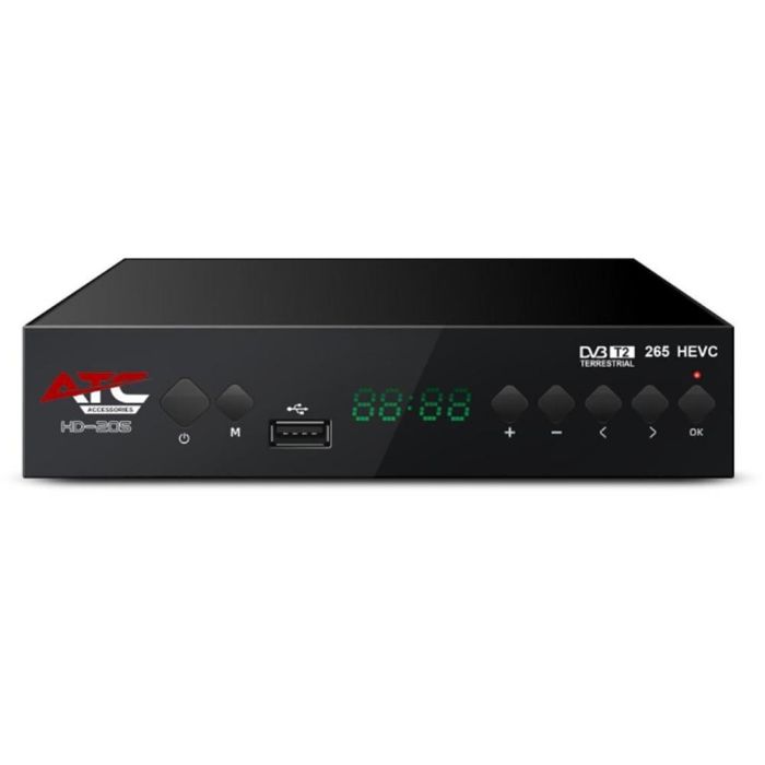 Atc Receptor Tdt HD-205 2 H.265 Full HD 1080p, USB, Timeshift, Negro