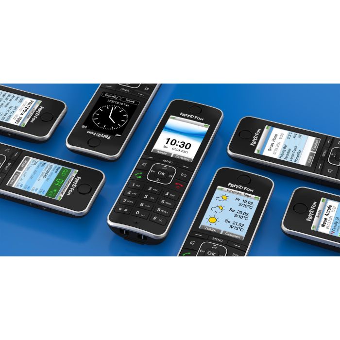 AVM Fon C6 Teléfono DECT Inalámbrico, Altavoz, 300 Entradas, Identificador de Llamadas, Negro 1
