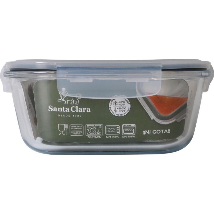 Fiambrera Hermética Santa Clara Transparente Rectangular 2,4 L (4 Unidades) 2 Fiambrera Hermética Santa Clara Transparente Rectangular 2,4 L (4 Unidades) 2