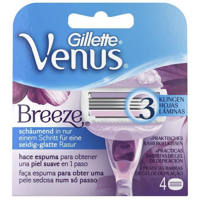 Recambio de Cuchilla para Afeitadora Gillette Venus Breeze 4 Unidades 0 Recambio de Cuchilla para Afeitadora Gillette Venus Breeze 4 Unidades 0