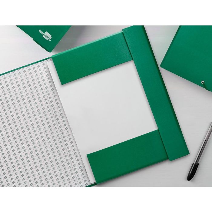 Carpeta Proyectos Liderpapel Folio Lomo 90 mm Carton Forrado Verde 9