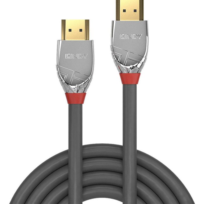 Lindy Cromo Line Cable HDMI High Speed 3m, Triple Blindaje, Chapado en Oro 24K, Soporte 4K@60Hz, 18Gbps 1