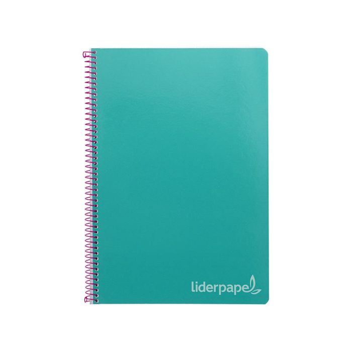 Cuaderno Espiral Liderpapel Folio Witty Tapa Dura 80H 75 gr Cuadro 4 mm Con Margen Color Turquesa 5 unidades 1