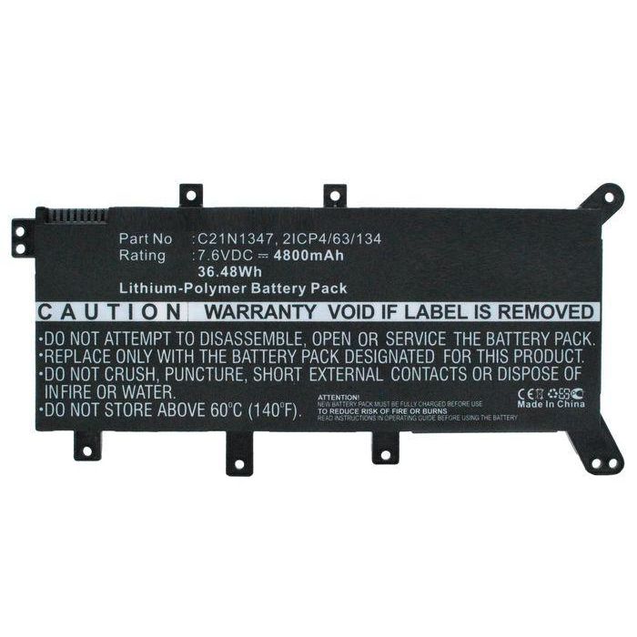 CoreParts Laptop Battery for Asus 28.88Wh Li-Pol 7.6V 3800mAh Black, A555, A555L, DX992, F51, F530, F554, F555, F555L, F555LA-Ah51, F555LD, 2 CoreParts Laptop Battery for Asus 28.88Wh Li-Pol 7.6V 3800mAh Black, A555, A555L, DX992, F51, F530, F554, F555, F555L, F555LA-Ah51, F555LD, 2