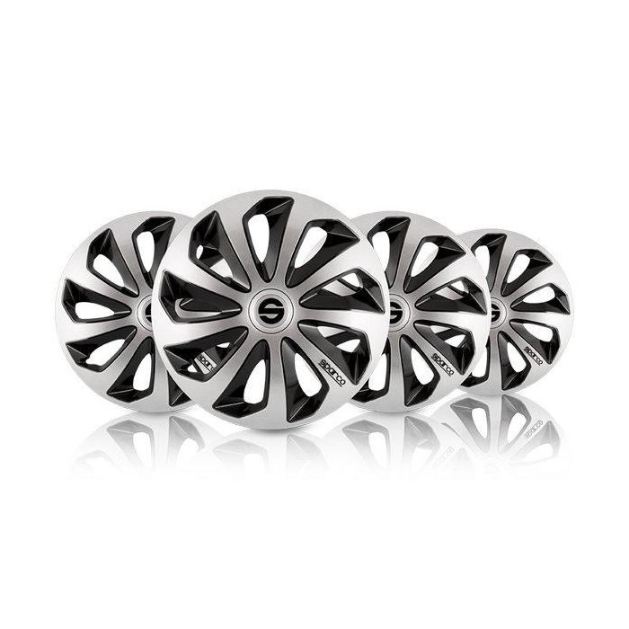 Sparco Tapacubos Sicilia Bicolor 13" Plata-Negro SPC1373SVBK 4 Unidades 4
