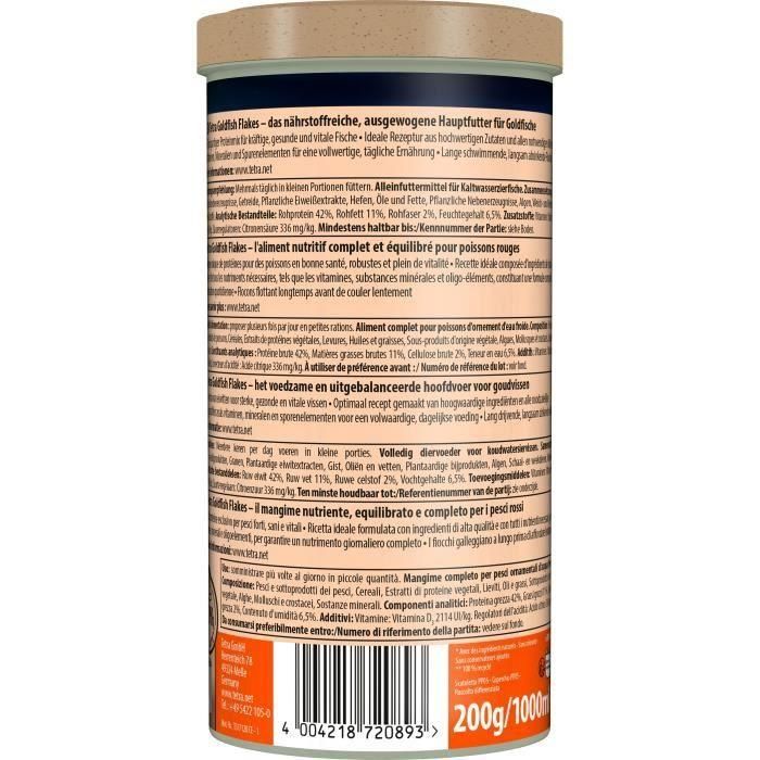 Tetra Goldfish Flakes - TETRA - Alimento completo en escamas para peces de colores - 1 L 1 Tetra Goldfish Flakes - TETRA - Alimento completo en escamas para peces de colores - 1 L 1