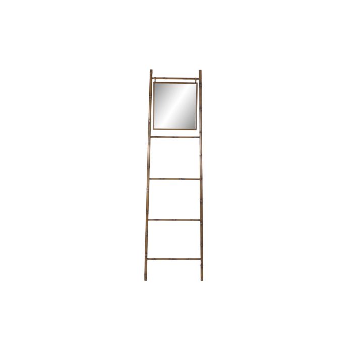 DKD Home Decor Toallero de Baño Tipo Escalera Balinés, Metal y Espejo, Color Mostaza, Alto 190 cm x Ancho 55 cm x Fondo 3 cm