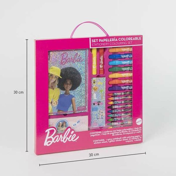 Conjunto de papelería coloreable barbie 30.0 x 30.0 x 2.5 cm 6 Conjunto de papelería coloreable barbie 30.0 x 30.0 x 2.5 cm 6