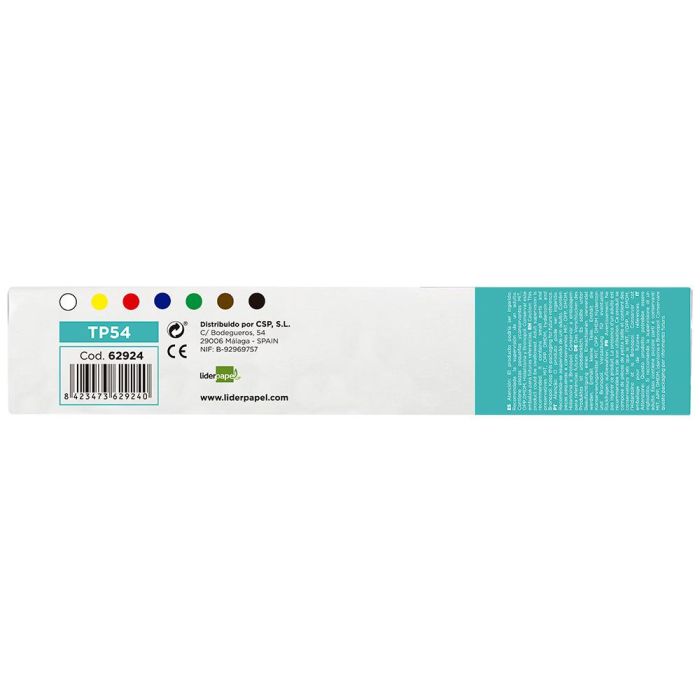 Tempera Liderpapel Escolar 40 mL Caja 7 Colores Surtidos + Pincel 5