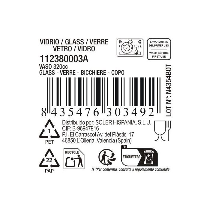 Vaso Tirso Diamonds 320 ml - La Mediterranea (48 Unidades) 6