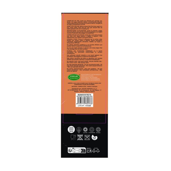 Sartén Wok Inde 30 cm con 2 asas de madera (6 Unidades) 8 Sartén Wok Inde 30 cm con 2 asas de madera (6 Unidades) 8