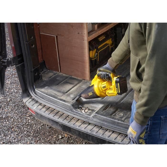 Stanley Fatmax SFMCVH001B-XJ Aspiradora de Mano Inalámbrica 18V, Potente 45W de Aire, 1300 L/min, Depósito 500 ml, Gama V20 5