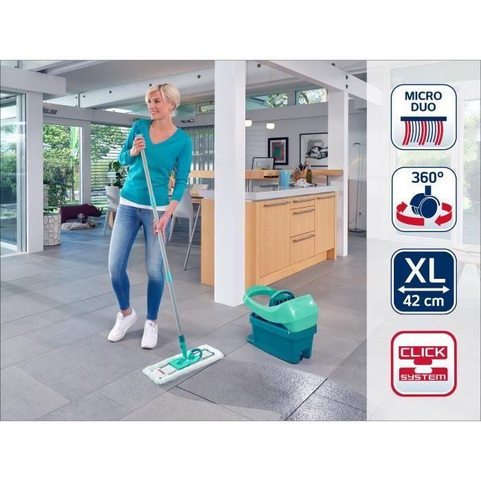 Leifheit PROFI: Conjunto de Limpieza con Cubo de Ruedas y Mopa Micro Duo de 42 cm 1 Leifheit PROFI: Conjunto de Limpieza con Cubo de Ruedas y Mopa Micro Duo de 42 cm 1