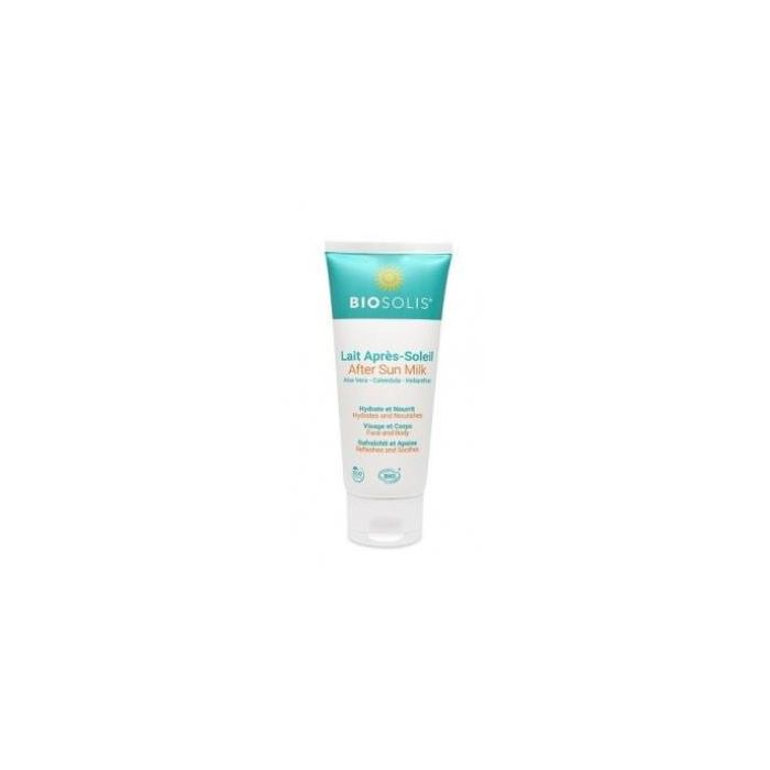BIOSOLIS After Sun Leche Hidratante y Calmante con Aloe Vera y Caléndula Bio para Piel Expuesta al Sol, 100 ml - Vegano, Cosmebio, Ecocert