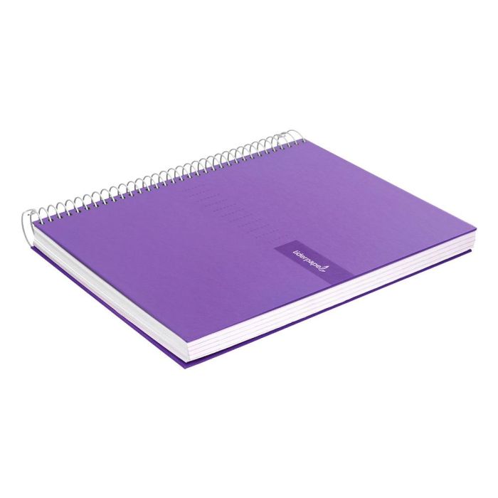 Cuaderno Espiral Liderpapel A4 Crafty Tapa Forrada 80H 90 gr Cuadro 4 mm Con Margen Color Violeta 5 unidades 6