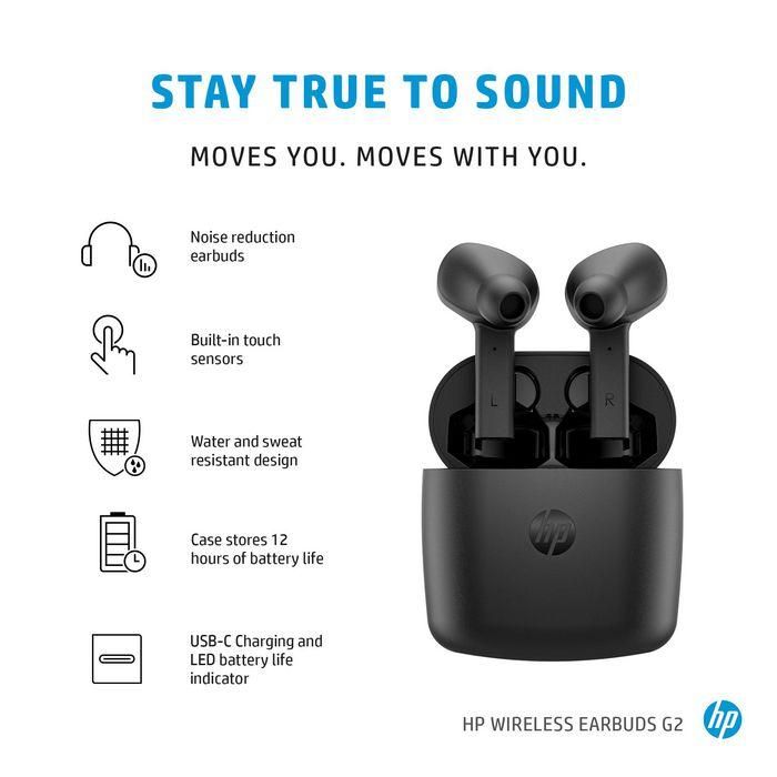 HP Auriculares Inalámbricos G2 True Wireless con Reducción de Ruido y Bluetooth 5