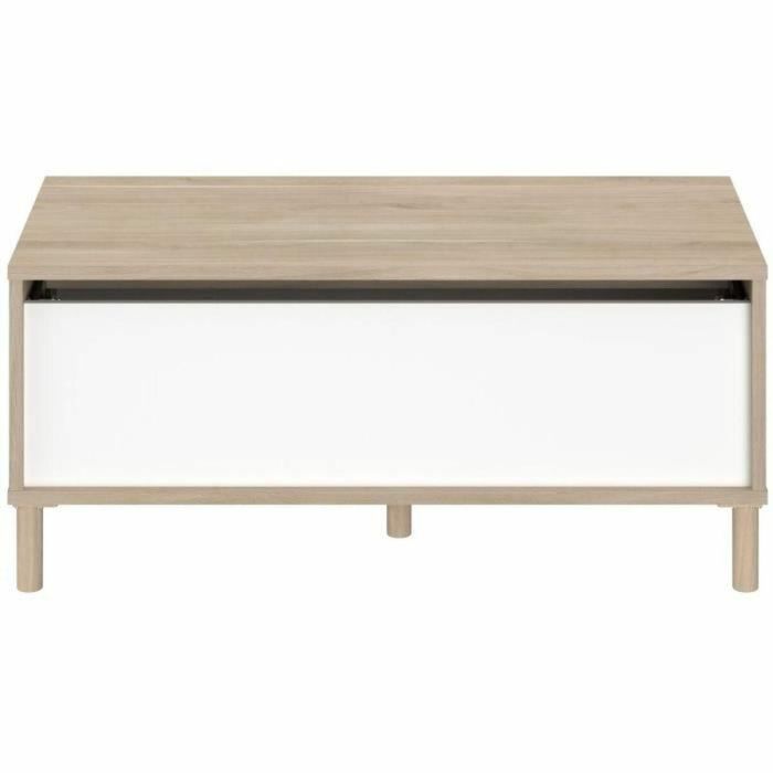 Parisot MORPHOS0400TABA Mesa de Centro Elevable MORPHOS Rectangular Blanco/Roble 100x50x43.6 cm