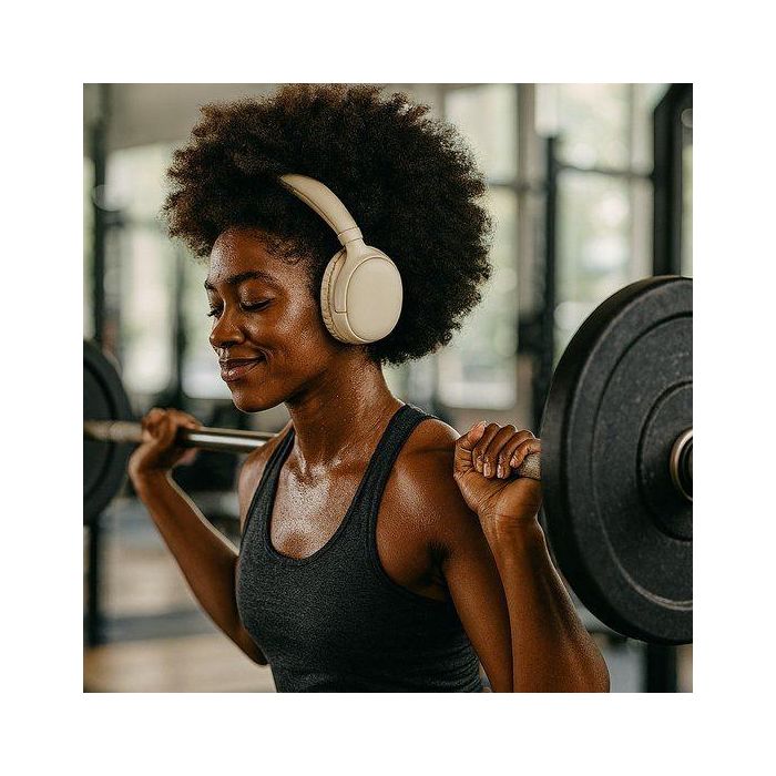 Grundig Auricular Diadema ANC con Cancelación de Ruido, Color Crema