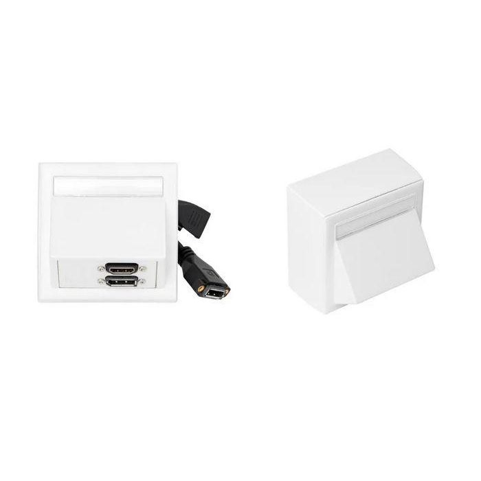 Vivolink Caja de pared HDMI DisplayPort 3.5mm para Aulas y Salas de Reuniones, con caja Thorsmann blanca