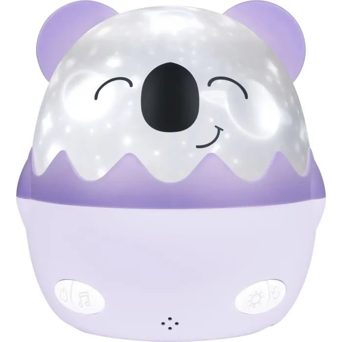 Bigben Interactive BIG1722427343201 Luz Nocturna Musical Inalámbrica Koala Proyección 360°, 13 Películas, 8 Melodías, Mando a Distancia, Batería USB-C 1
