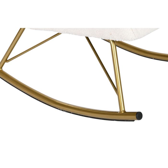 DKD Home Decor Sillón Mecedora Scandi Borreguito Poliéster Metal Blanco Dorado 73x75x97 cm 3 DKD Home Decor Sillón Mecedora Scandi Borreguito Poliéster Metal Blanco Dorado 73x75x97 cm 3