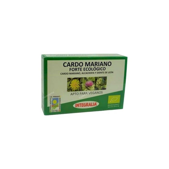 INTEGRALIA Cardo Mariano Forte Eco 60 Cápsulas - Ayuda a la Detoxificación del Hígado