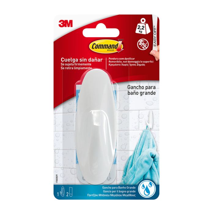 Gancho para colgar 3M 2,2 Kg Blanco Madera Plástico (1 unidad) 0 Gancho para colgar 3M 2,2 Kg Blanco Madera Plástico (1 unidad) 0