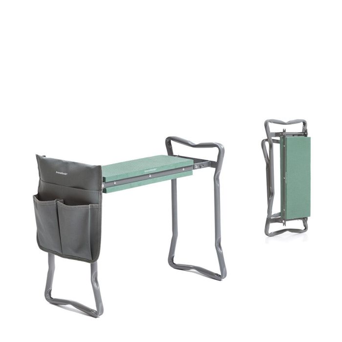 Inde Banco de Jardinería Plegable con Bolsa para Herramientas 58 cm x 27 cm x 12 cm Inde Banco de Jardinería Plegable con Bolsa para Herramientas 58 cm x 27 cm x 12 cm