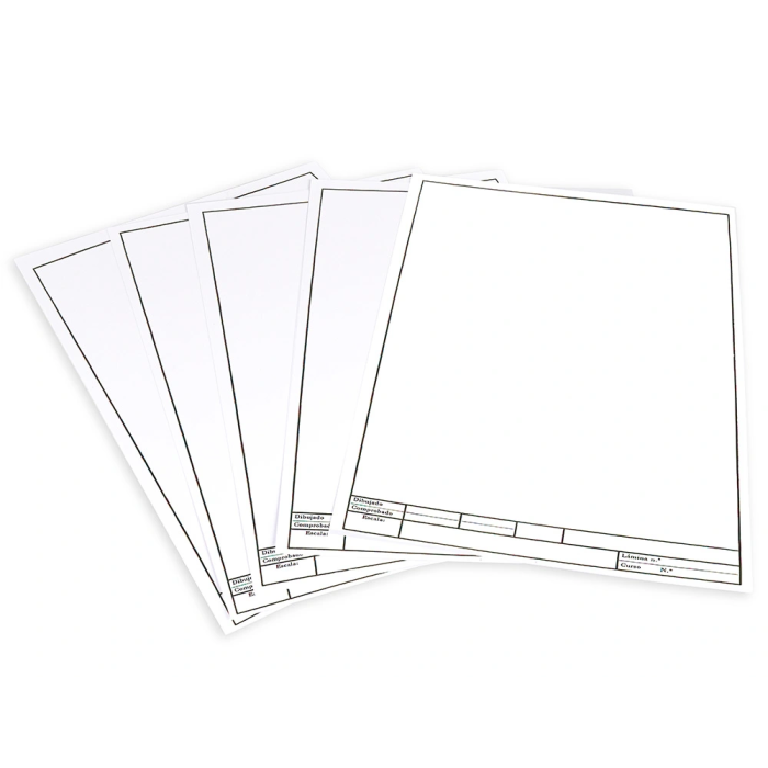 Liderpapel Papel Dibujo Lineal A4 210x297mm 150g/m2 con Cajetín para Datos 4