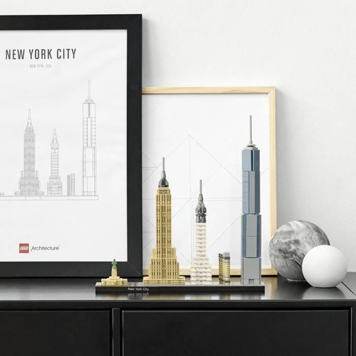 Lego Architecture Skyline - Ciudad de Nueva York con edificios Flatiron, Chrysler, Empire State, One World Trade Center y Estatua de la Libertad 2