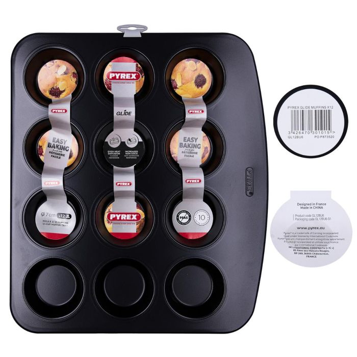 Bandeja Magdalenas Horno Acero Glide Pyrex® 21x23 cm 2 Bandeja Magdalenas Horno Acero Glide Pyrex® 21x23 cm 2