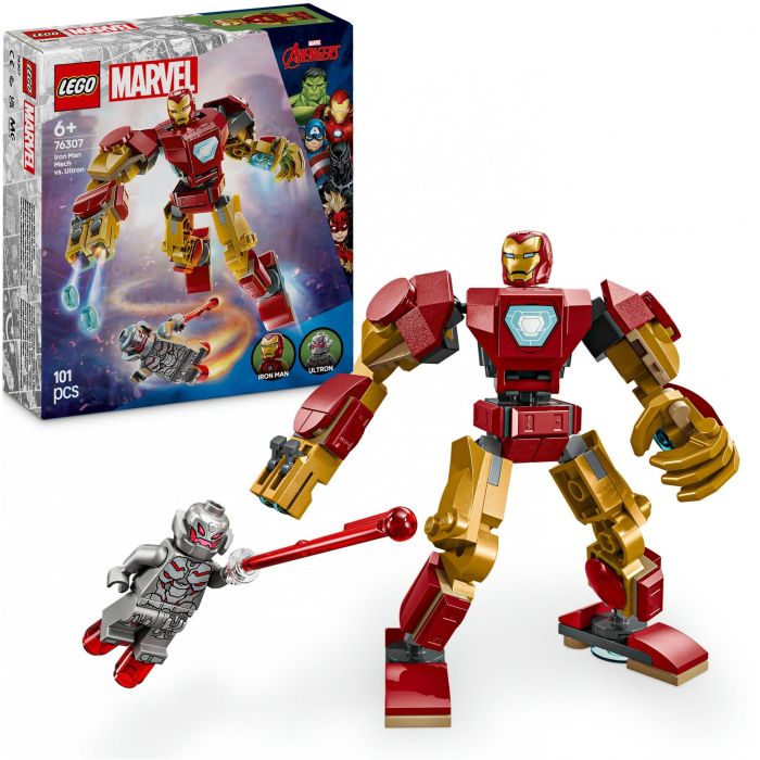 LEGO 76307 Armadura Robótica de Iron Man vs. Ultrón Set LEGO Marvel Construible con 2 Minifiguras y Cañón Disparador Edad +6 Años 12 LEGO 76307 Armadura Robótica de Iron Man vs. Ultrón Set LEGO Marvel Construible con 2 Minifiguras y Cañón Disparador Edad +6 Años 12