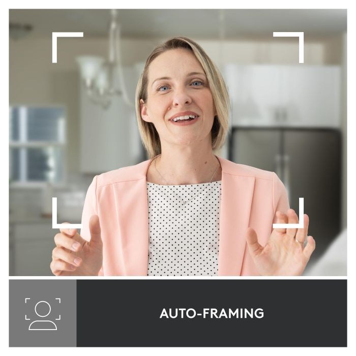 Logitech Webcam Brio 500 Rosa Full HD 1080p 4MP 90° con Clip de Montaje Universal USB-C Plug and Play Rightlight 4 HDR 6