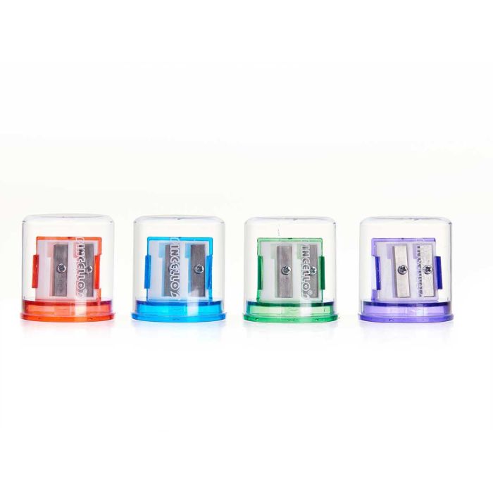 Sacapuntas Doble Pincello, 9.5x13.5x4 cm, Azul/Morado/Roja/Verde (24 Unidades) 3