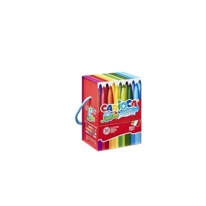 Carioca Rotuladores Jumbo 30 unidades colores surtidos con tinta superlavable lavable de la piel y ropa