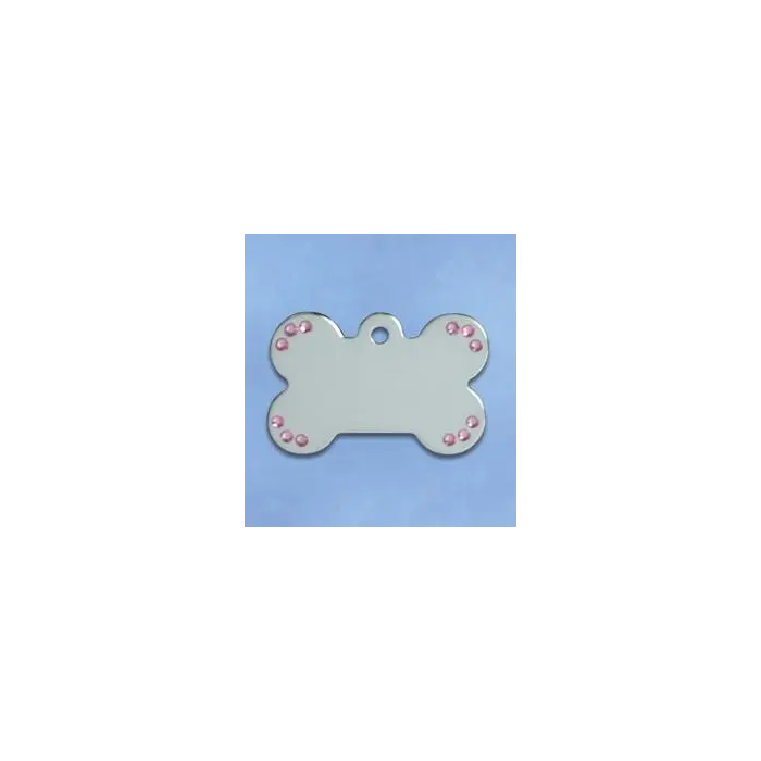 Placa Hueso Diva Cromado Piedra Rosa Placa Hueso Diva Cromado Piedra Rosa