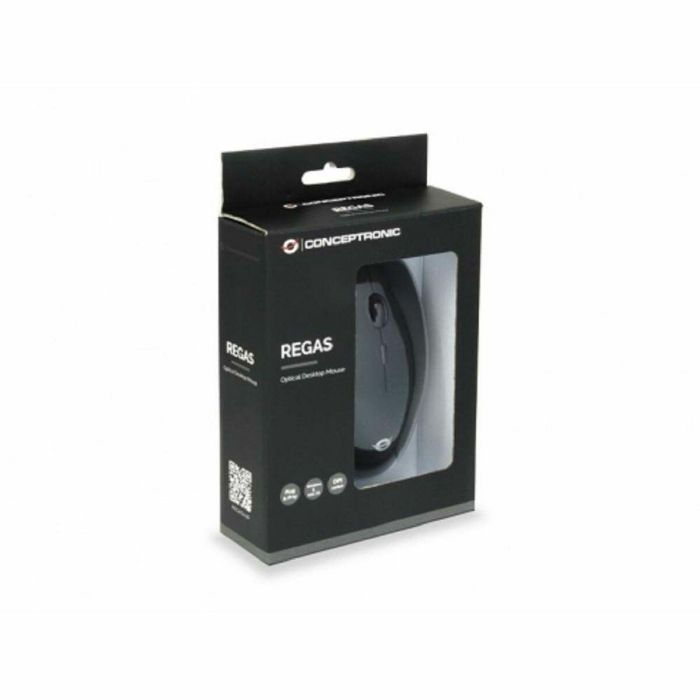 Conceptronic Ratón Óptico USB Regas01B con Interruptor DPI 800/1000/1200 y Diseño Ergonómico para Diestros y Zurdos 2