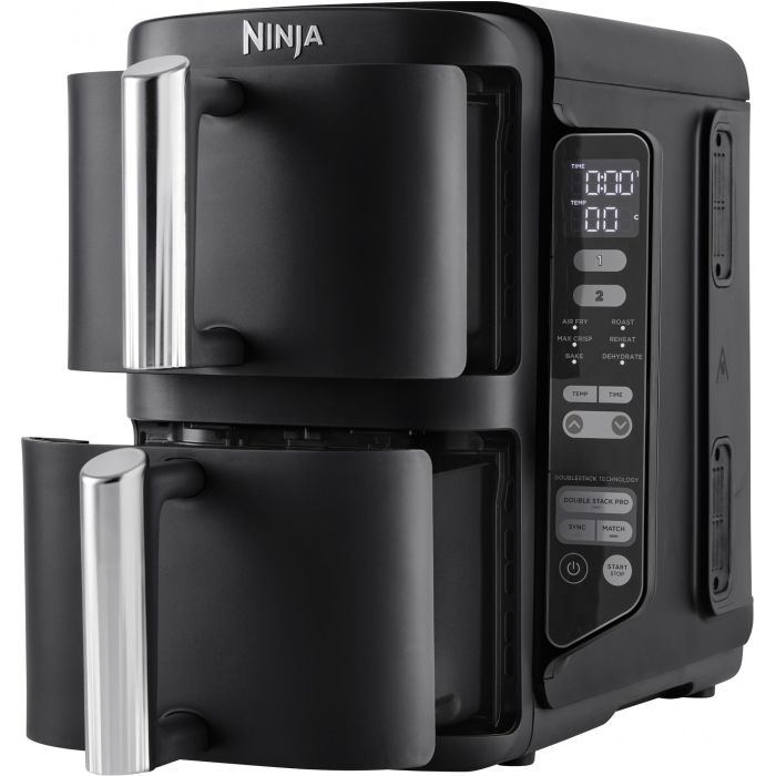 Ninja SL300EU Freidora de Doble Cuba Airfryer 7,6L con 2 cestas para 6 personas, 2470W, Negro Ninja SL300EU Freidora de Doble Cuba Airfryer 7,6L con 2 cestas para 6 personas, 2470W, Negro