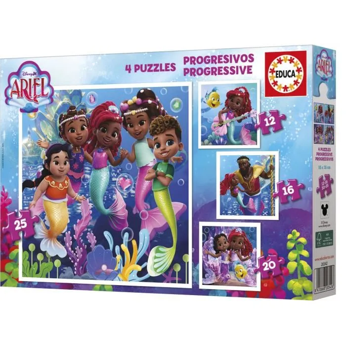 Educa Puzzle Puzzles Progresivos Ariel 12+16+20+25 Piezas 3