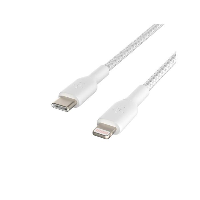 Cable Trenzado Belkin Caa004Bt1Mwh Usb-C A Lightning Boost Charge Largo 1 M Color Blanco 1