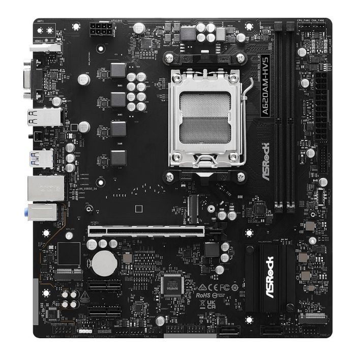 ASRock A620AM-HVS Placa Base AM5 mATX para AMD Ryzen 7000/8000/9000 Series, DDR5 HDMI 1