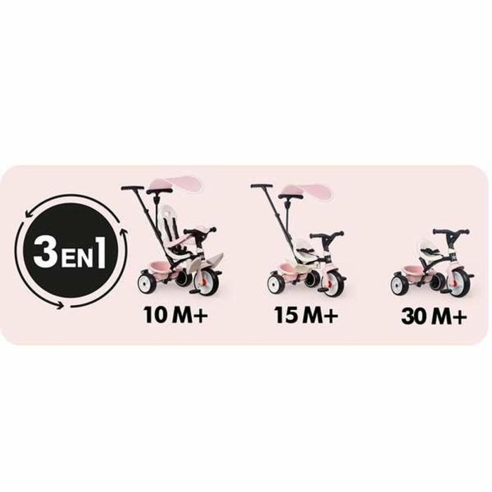 Smoby SMO7600741404 Triciclo para Bebés Rosa - Paseo para Bebés Smoby SMO7600741404 Triciclo para Bebés Rosa - Paseo para Bebés