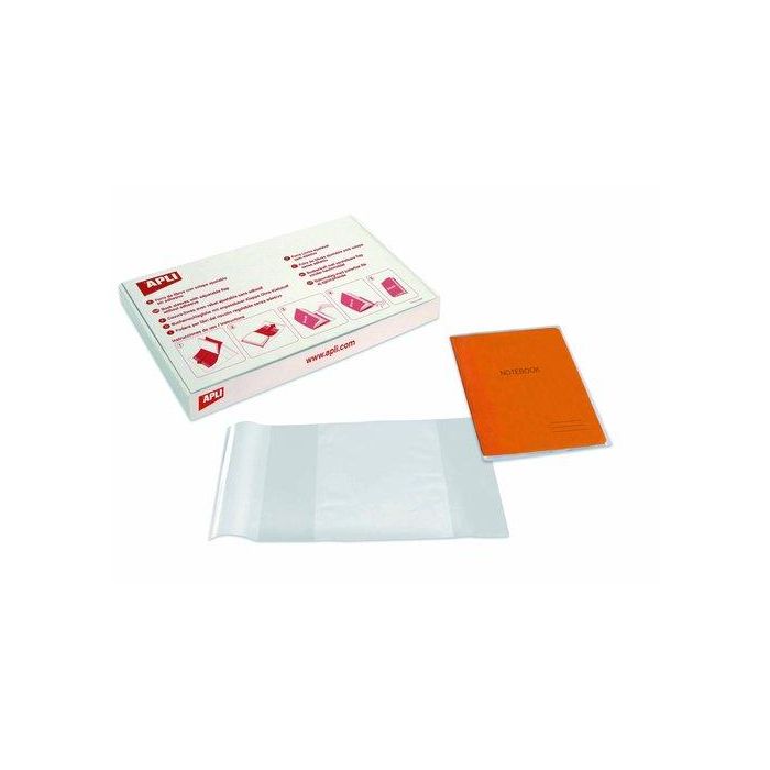 Apli Forro de Libros con Solapa Ajustable 290 mm PVC 130 Micras, Caja 100 Unidades, Transparente