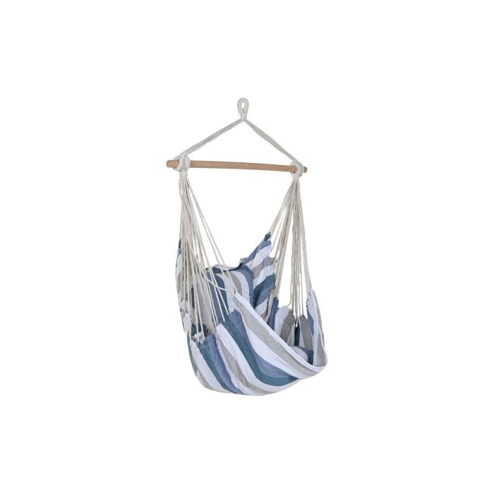 DKD Home Decor Silla Colgante para Terraza y Jardín, Rayas Azul y Blanco, Algodón Poliéster, Capacidad 100kg, 100x60x135 cm 0 DKD Home Decor Silla Colgante para Terraza y Jardín, Rayas Azul y Blanco, Algodón Poliéster, Capacidad 100kg, 100x60x135 cm 0