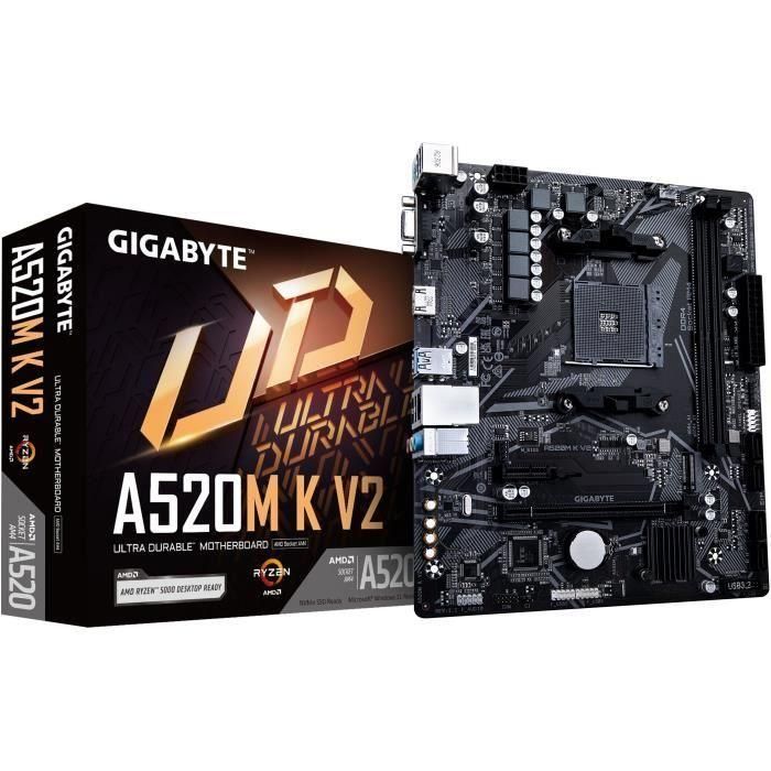Gigabyte 9MA52MK2-00-11 Placa Base A520M K V2 AMD A520 Socket AM4 Micro ATX DDR4 PCIe 3.0 M.2 GbE LAN Ryzen Series 0 Gigabyte 9MA52MK2-00-11 Placa Base A520M K V2 AMD A520 Socket AM4 Micro ATX DDR4 PCIe 3.0 M.2 GbE LAN Ryzen Series 0