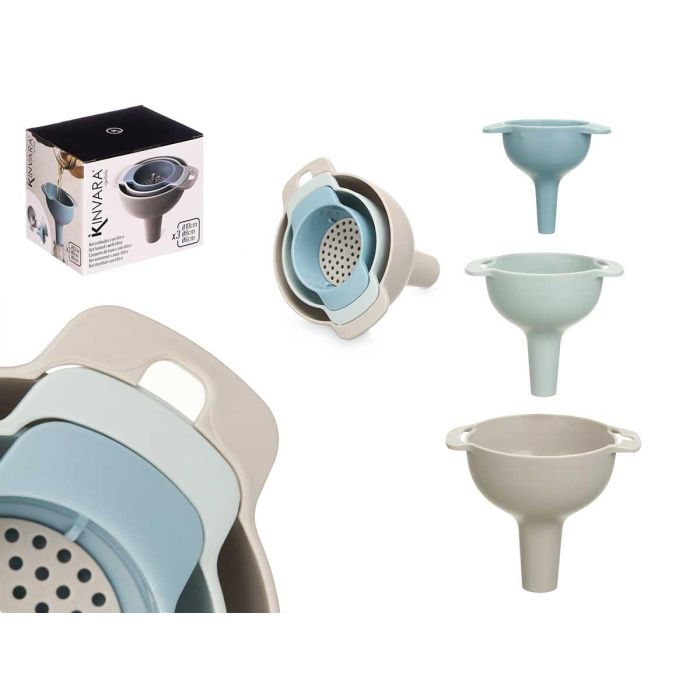 Set 3 Embudos Plastico Con Filtro Kinvara 13X11CM (24 Unidades) Set 3 Embudos Plastico Con Filtro Kinvara 13X11CM (24 Unidades)